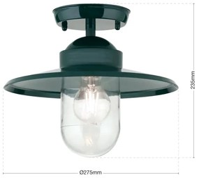 Orion AL 11-1317 - Lampadario da esterno EDWARD 1xE27/60W/230V IP44 verde