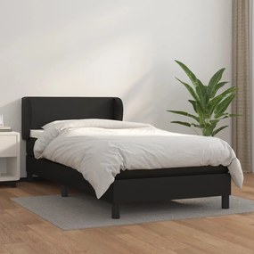 Giroletto A Molle Con Materasso Nero 80x200 Cm İn Similpelle /