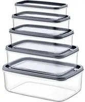 Set 5 contenitori in plastica trasparenti