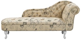 Chaise longue destra tessuto stampato beige NIMES Beliani