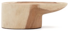 Kave Home - Tavolino da Salotto con gamba Mosi in legno massiccio di mungur Ã˜ 90 x 50 cm