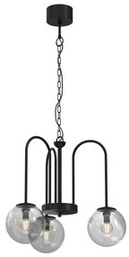 Lampadario a sospensione con catena CAMBRIDGE 3xE14/60W/230V nero