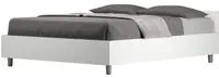 Letto matrimoniale francese senza rete 140x200 bianco frassino Nuamo