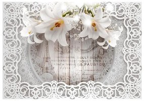 Fotomurale adesivo  Lilies and Wooden Background  Larghezza x Altezza Home decor 294x210