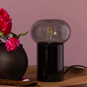 Brilliant - Lampada da tavolo KNUT 1xE27/25W/230V nero/limpido