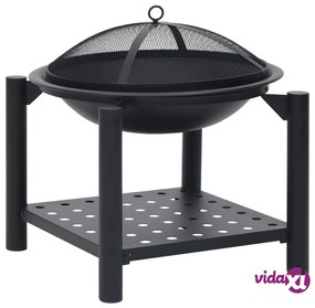 vidaXL Braciere con Attizzatoio 54x54x55 cm in Acciaio