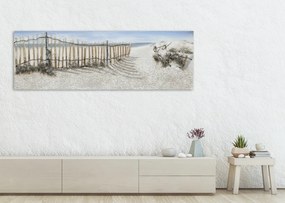 AGAVE quadro dipinto a mano in tema marino "isla blanca" cm 150 x 50