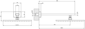 Soffione doccia 30x30 Anticalcare Orientabile con braccio a parete Cromo Rettangolo 15185 Gessi