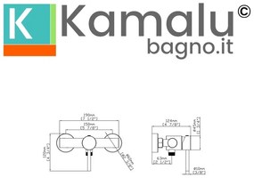 Kamalu - Miscelatore doccia con doccetta finitura satinata in acciaio inox satinato | KAM-ARTE SATINATO