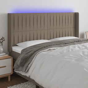 Testiera A Led Tortora 163x16x118/128 Cm İn Tessuto /