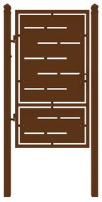 Cancello manuale con serratura manuale Privacy in ferro, apertura a sinistra, L 104.5 x H 180 cm, di colore ruggine