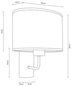 Spot-Light 2017400111557 - Lampada da parete MERCEDES 1xE27/25W/230V rovere