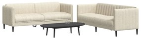 Set Di Divani 2 Pz Crema İn Tessuto /