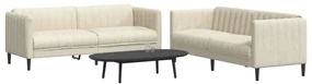 Set Di Divani 2 Pz Crema İn Tessuto /