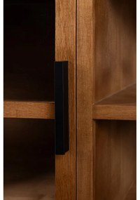 Mobile TV di colore naturale in legno di cauciù massiccio 150x55x38 cm Yaz – White Label