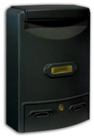 Cassetta postale ALUBOX  Europa formato rivista in alluminio nero opaco L 29 x P 10 x H 39 cm