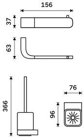 NIMCO NKC set-94KN-90 - Scopino a parete e porta carta igienica NIKAU