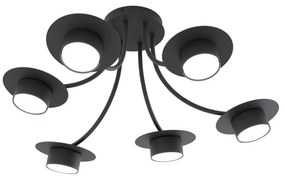 Lampadario a soffitto in acciaio ENSO 6 nero da interno 6xGX53
