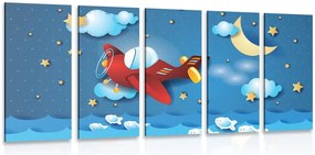 Quadri 5 pezzi – Volo in aereo