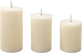 Set 3x candele LED BRILLO, LED/3xAAA, colore crema + telecomando