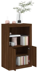 Armadietto con luci led rovere marrone in legno multistrato
