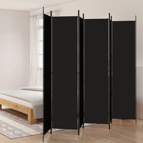 Divisorio A 6 Pannelli Nero 300x220 Cm İn Tessuto /