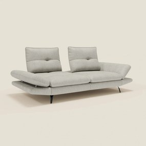 Ardex Divano 3 posti con schienali traslanti e braccioli regolabili in morbido tessuto impermeabile T06 grigio chiaro