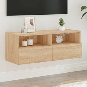 Mobile tv a parete rovere sonoma 80x30x30 cm legno multistrato