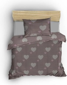 Set copripiumino e federa rosa polveroso per letto singolo 140x200 cm Herz – Mijolnir
