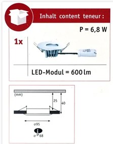 Paulmann 79668 - LED/5,3W IP44 Lampada da bagno da incasso HOUSE 230V
