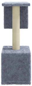 Albero per gatti con tiragraffi in sisal grigio chiaro 60 cm