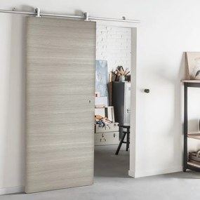 Porta scorrevole reversibile Cambridge in mdf rovere grigio, L 93 x H 212 cm, con binario Ermes