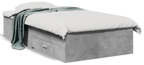 Giroletto cassetti grigio cemento 90x190 cm legno multistrato