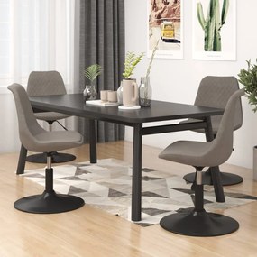 Sedie Da Pranzo Girevoli 4 Pz Grigio Chiaro İn Velluto /