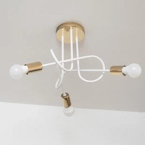 Plafoniera OXFORD 3xE27/15W/230V oro/bianco