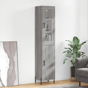 Credenza grigio sonoma 34,5x34x180 cm in legno multistrato