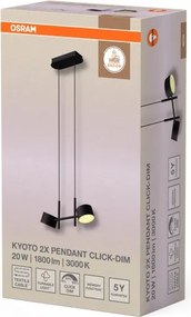 Osram - Lampada a sospensione LED dimmerabile su cavo DECOR KYOTO 2xLED/10W/230V nero