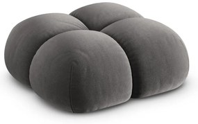 Poggiapiedi grigio con rivestimento in velluto Loretto – Cosmopolitan Design