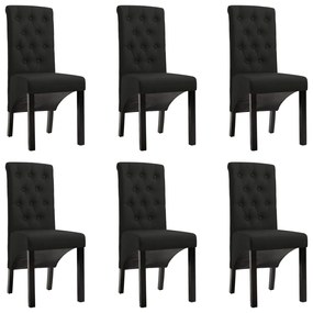 Sedie Da Pranzo 6 Pz Nere İn Tessuto /
