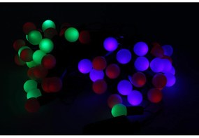 Mini Lucciole 60 Led Multicolori RGB Forma Pallina Rotonda Per Decorazione Natale Filo Nero 8,8 metri Uso Interno CS31050