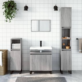 Mobile Da Bagno Grigio Sonoma 58x33x60 Cm İn Legno Multistrato /