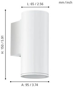 Eglo 94099 - Illuminazione LED da esterno RIGA 1xGU10/3W/230V