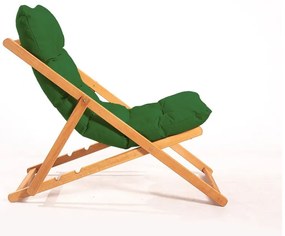 Sdraio da giardino in legno di colore verde-naturale - Floriane Garden