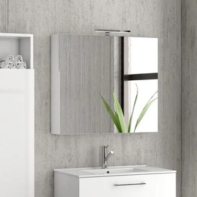 Composizione bagno sospesa 80cm: mobile, specchio contenitore colonna e pensile EL-80A - KAMALU