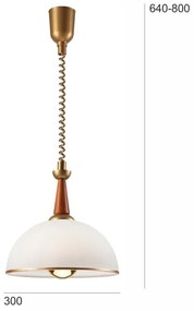 Lampadario a scomparsa CHIARA 1xE27/60W/230V marrone scuro/faggio