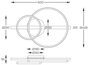Zuma Line MX3913-2-3BWLT - Lampadario LED ALMERIA LED/17W/230V pr.