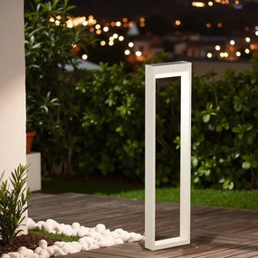 Paletto da giardino Solare Bianco con Sensore di Mov. 80cm serie VELA Colore Bianco Naturale 4.000K