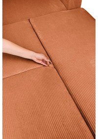 Divano angolare arancione allungabile (con penisola a destra/a forma di "U") con rivestimento in velluto a coste Tori – Bonami Selection