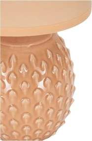 Lampada da tavolo color pesca in ceramica con paralume in tessuto (altezza totale 27 cm) Pontus – Mauro Ferretti