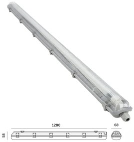 Lampada fluorescente tecnica LED T8 1xG13/18W/230V 4000K IP65 128 cm